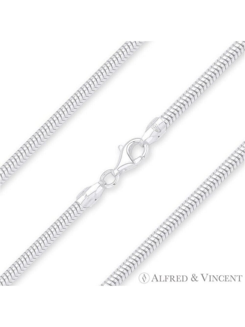 2.4mm Flexible Snake Link Italian Chain Necklace in .925 Sterling Silver - 20"